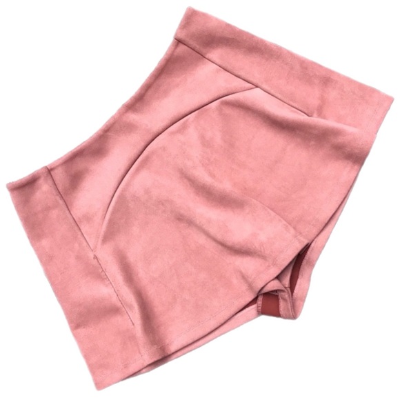 LF Seek The Label | Pink Suede Mini Skort - Picture 1 of 5